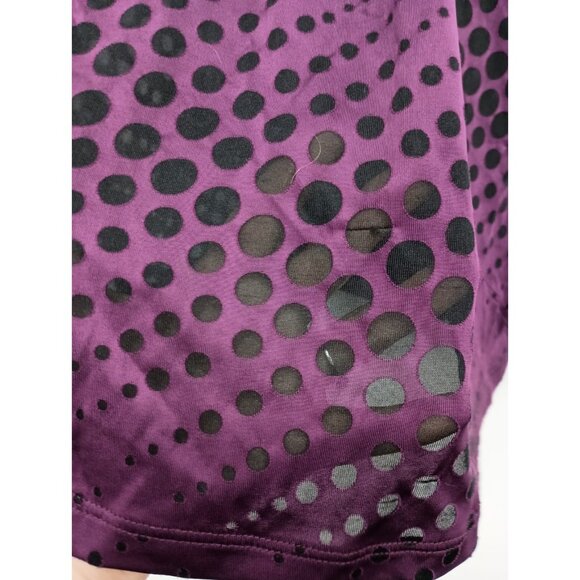 VTG Y2K Express Babydoll Top Womens Medium Black Purple Burnout Polka Dot Grunge - Picture 4 of 12